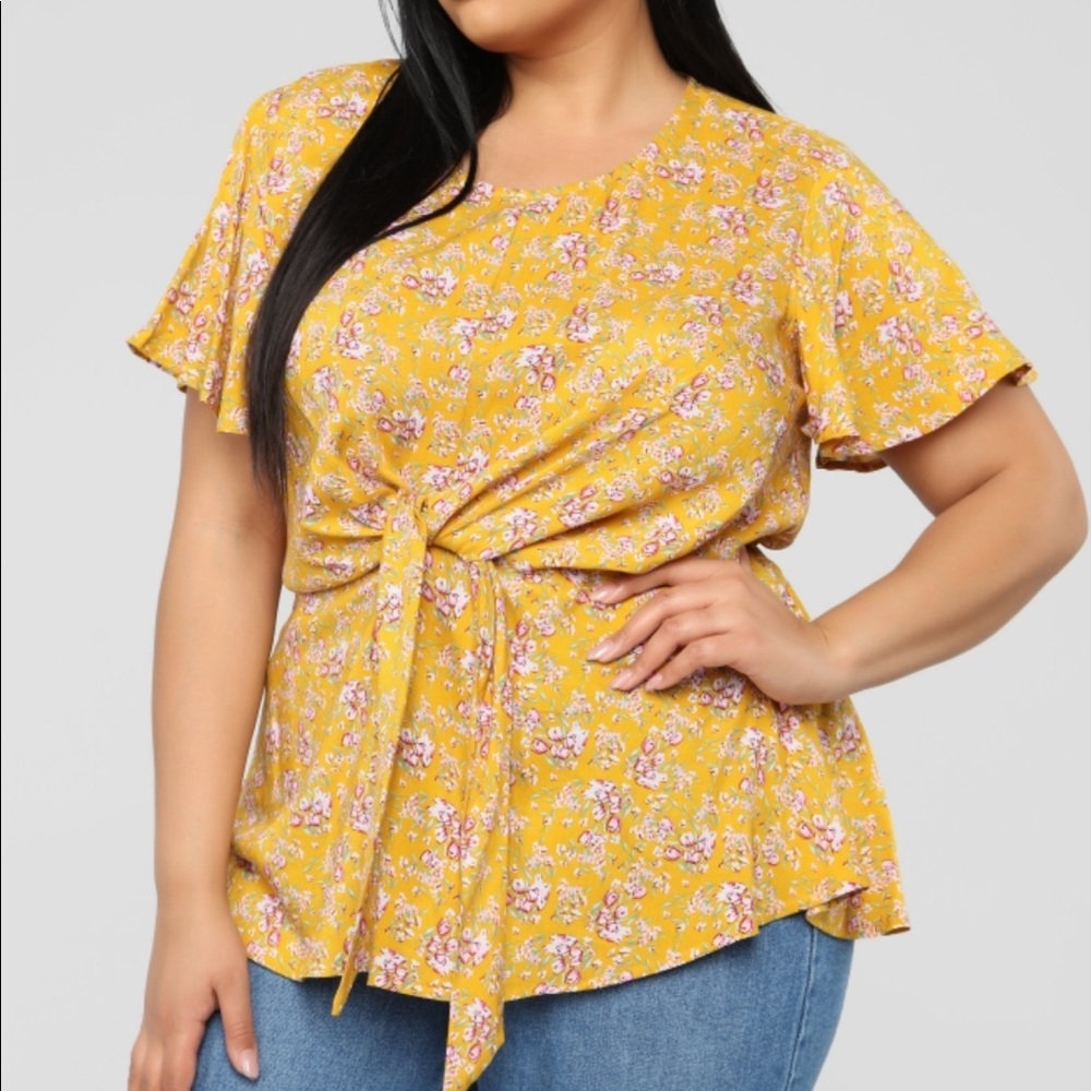 Yellow floral top